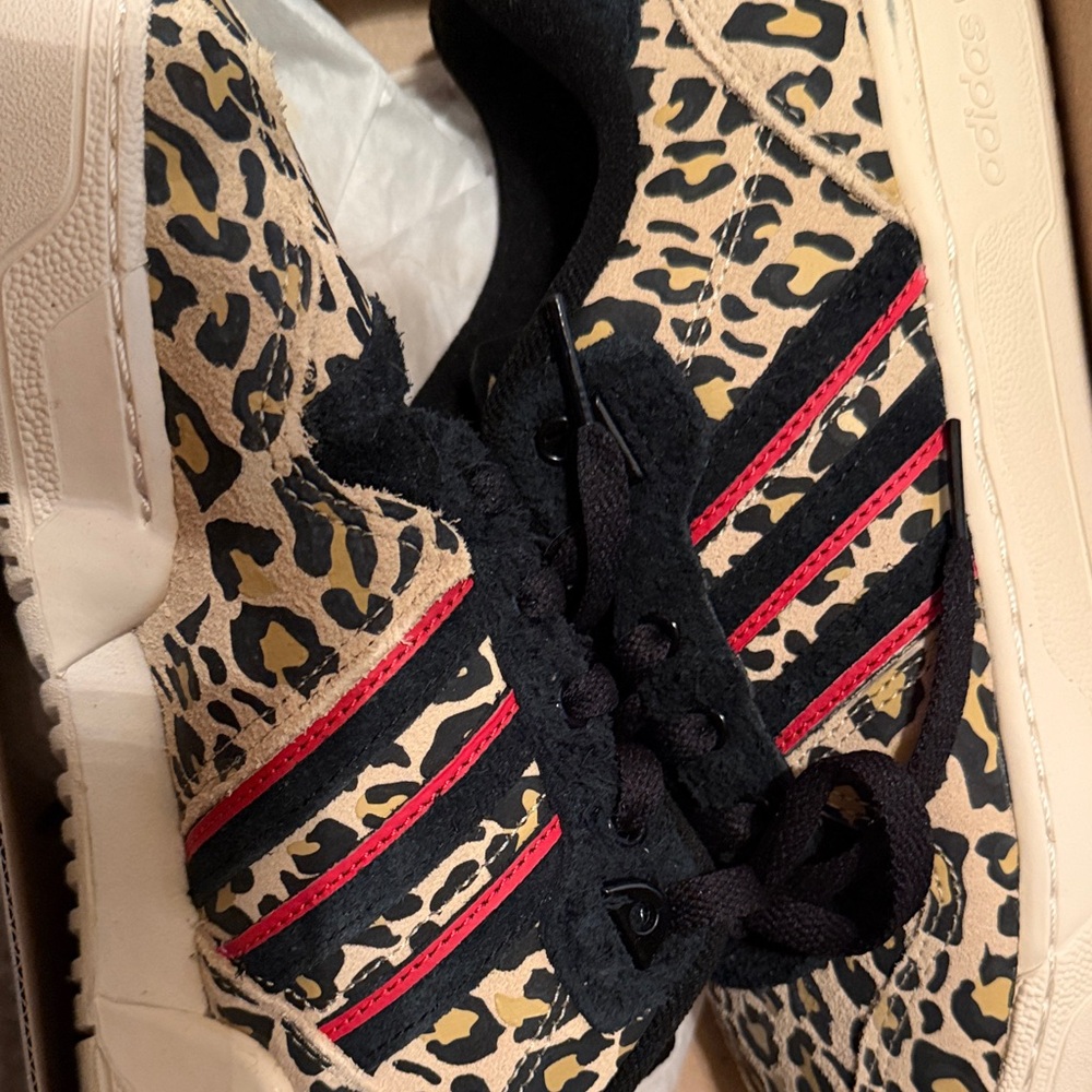 Adidas Animal Print Sneakers with Red Accents